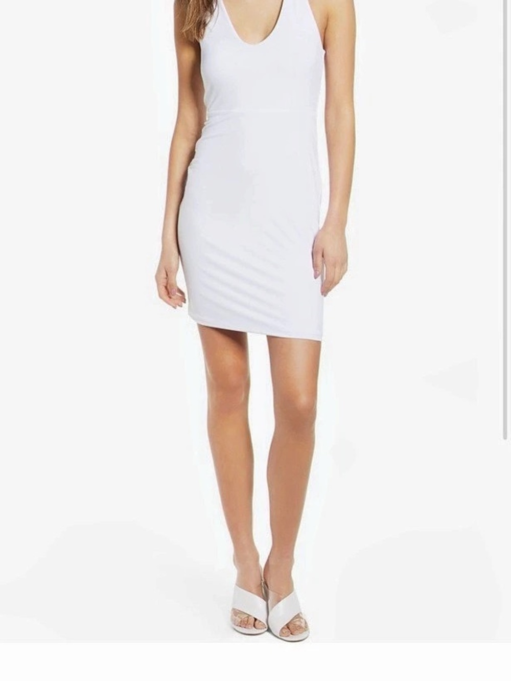 Leith Racerback Body-Con Dress Mini Dress in White size S